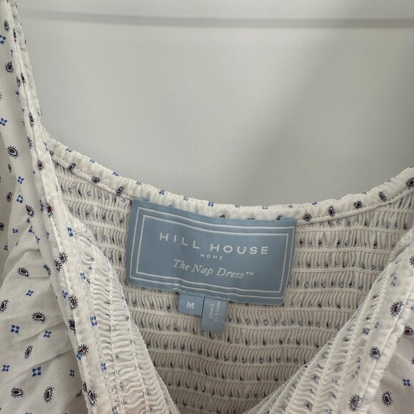 Hill House The Akilah Nap Dress size M Cotton Paisley Print White/Blue Midi - Picture 6 of 10